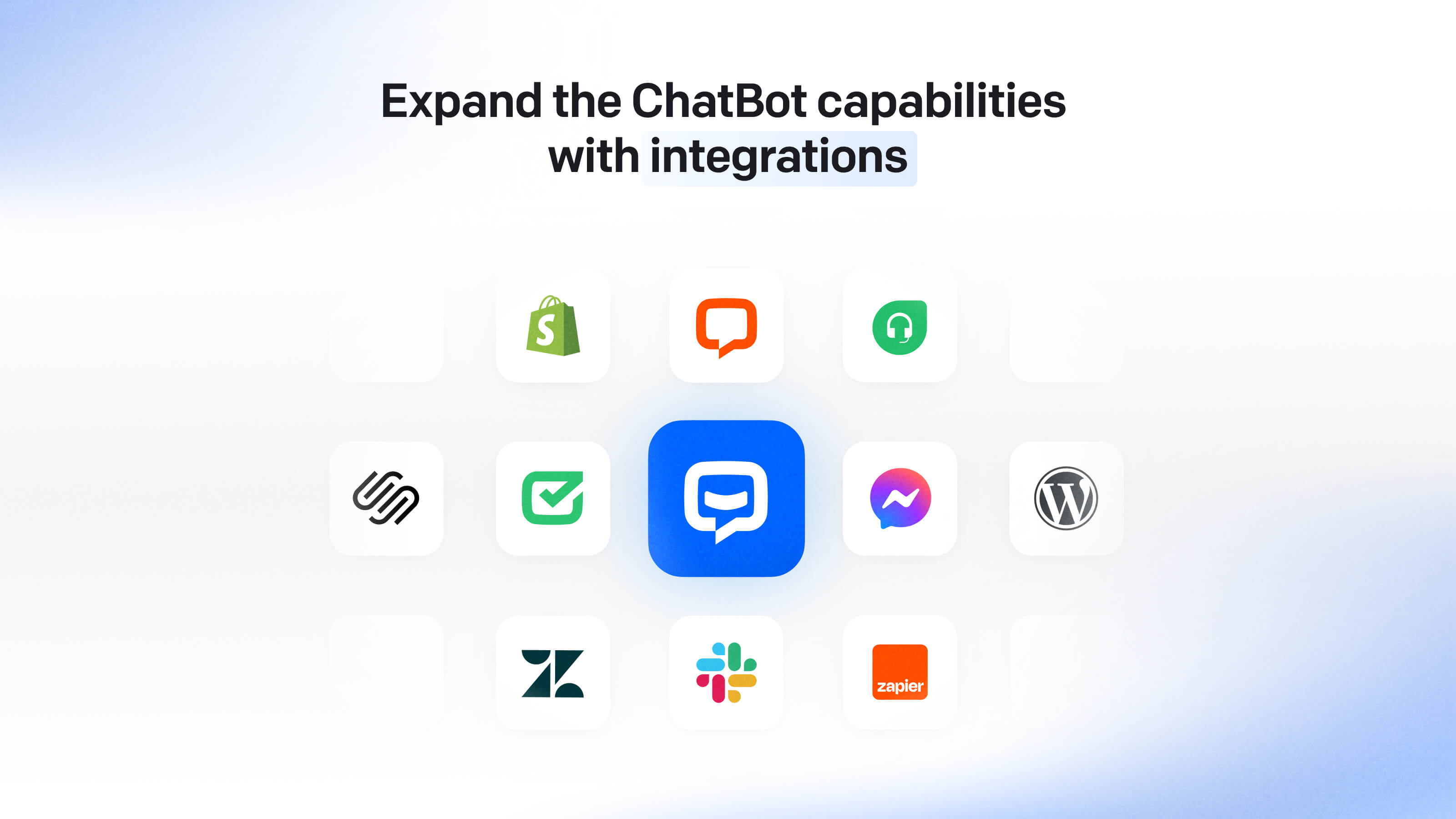 Use integrations to connect across multiple channels and expand your bot's capabilities with more actions.