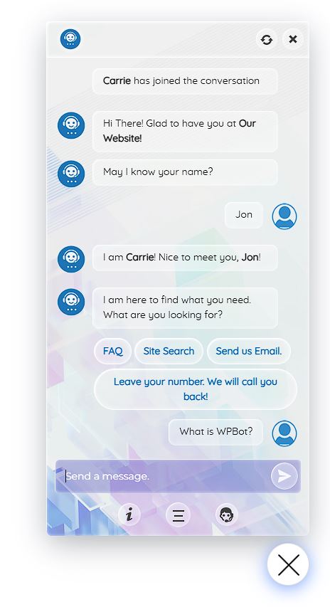 WordPress Chatbot hard at work