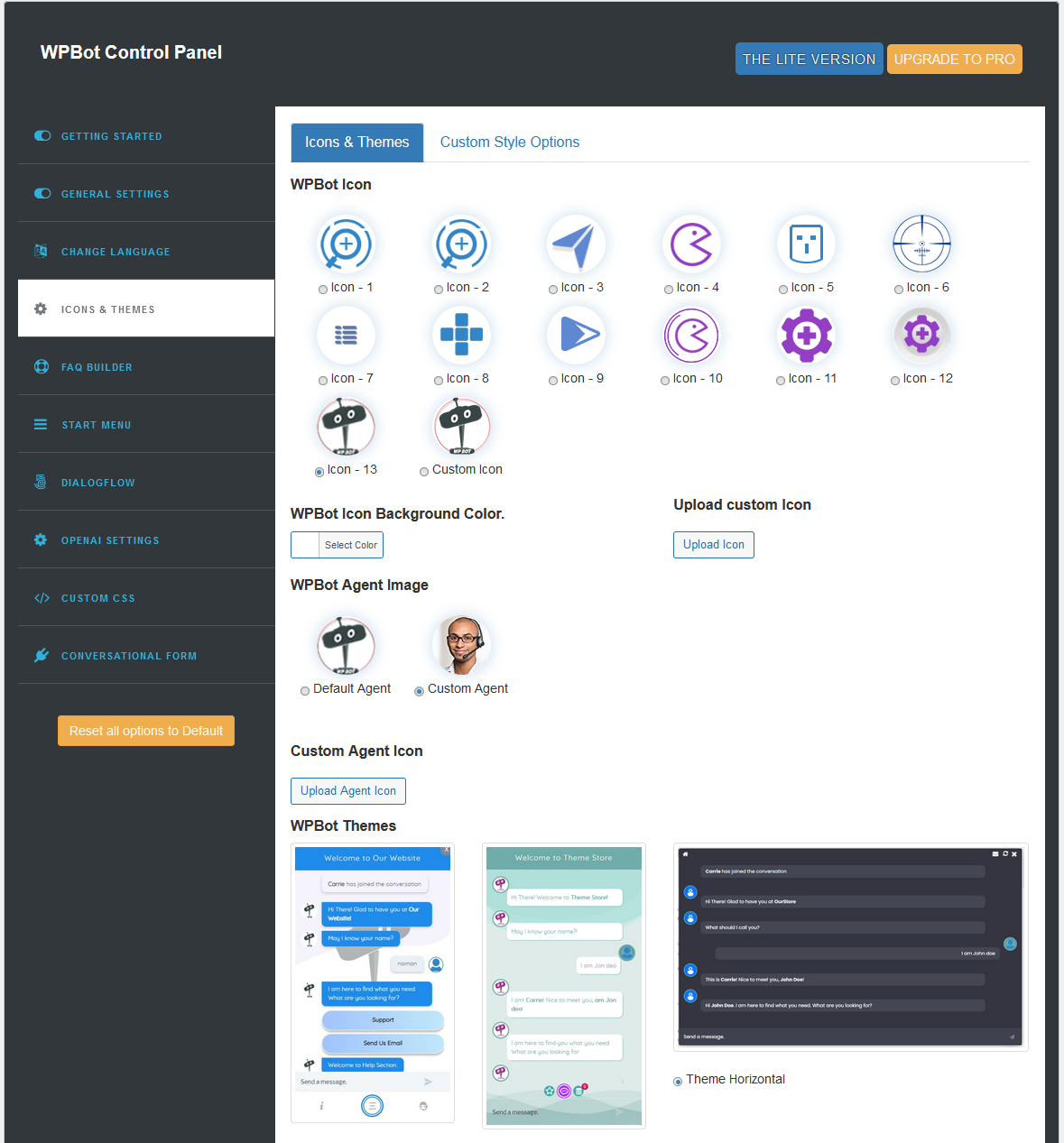 WPBot Language Settings