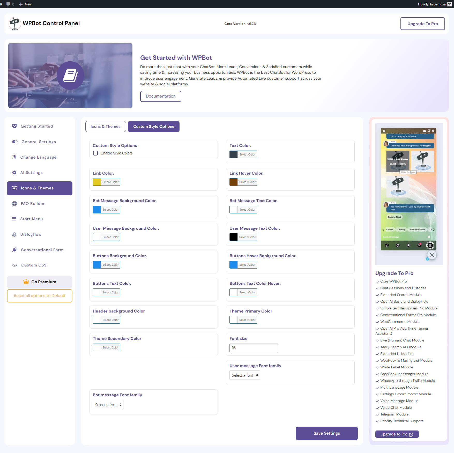 WPBot Icons and Templates
