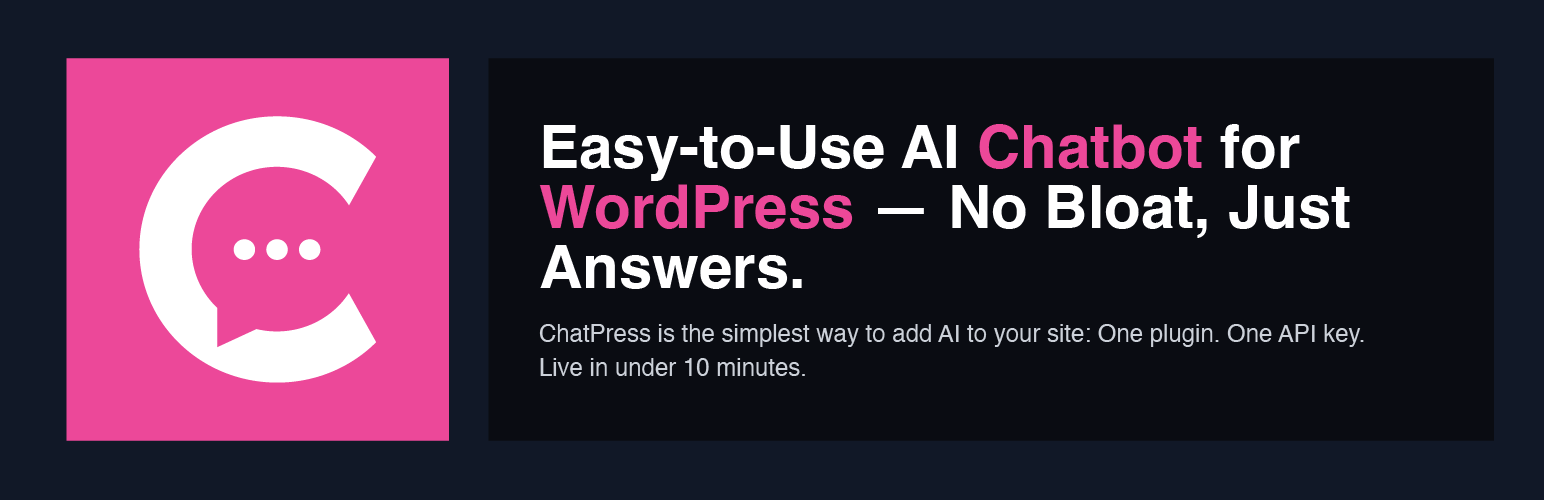 ChatPress.ai – The Simplest AI Chatbot for Your Website