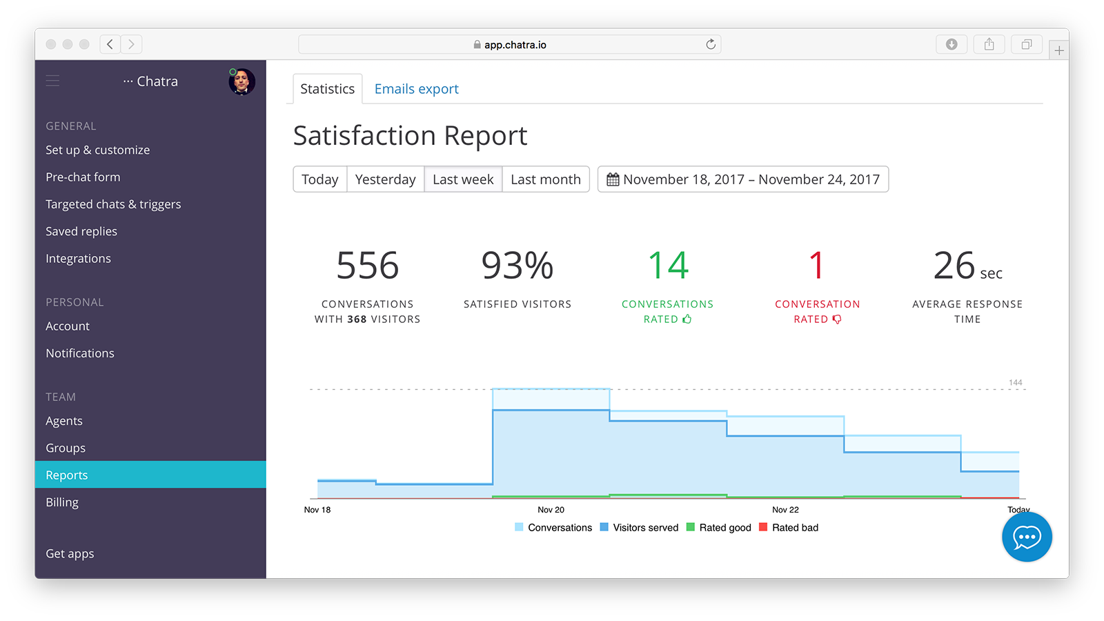 <p>Reports - Satisfaction report.</p>