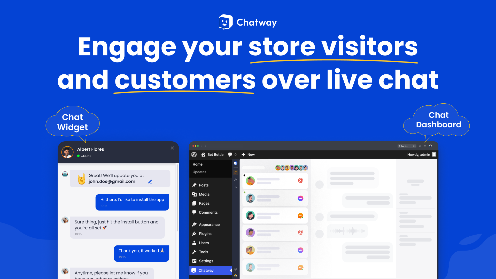 Live Chat, WordPress Website Chat Plugin, Helpdesk Customer Support WP Live Chat App: Chatway