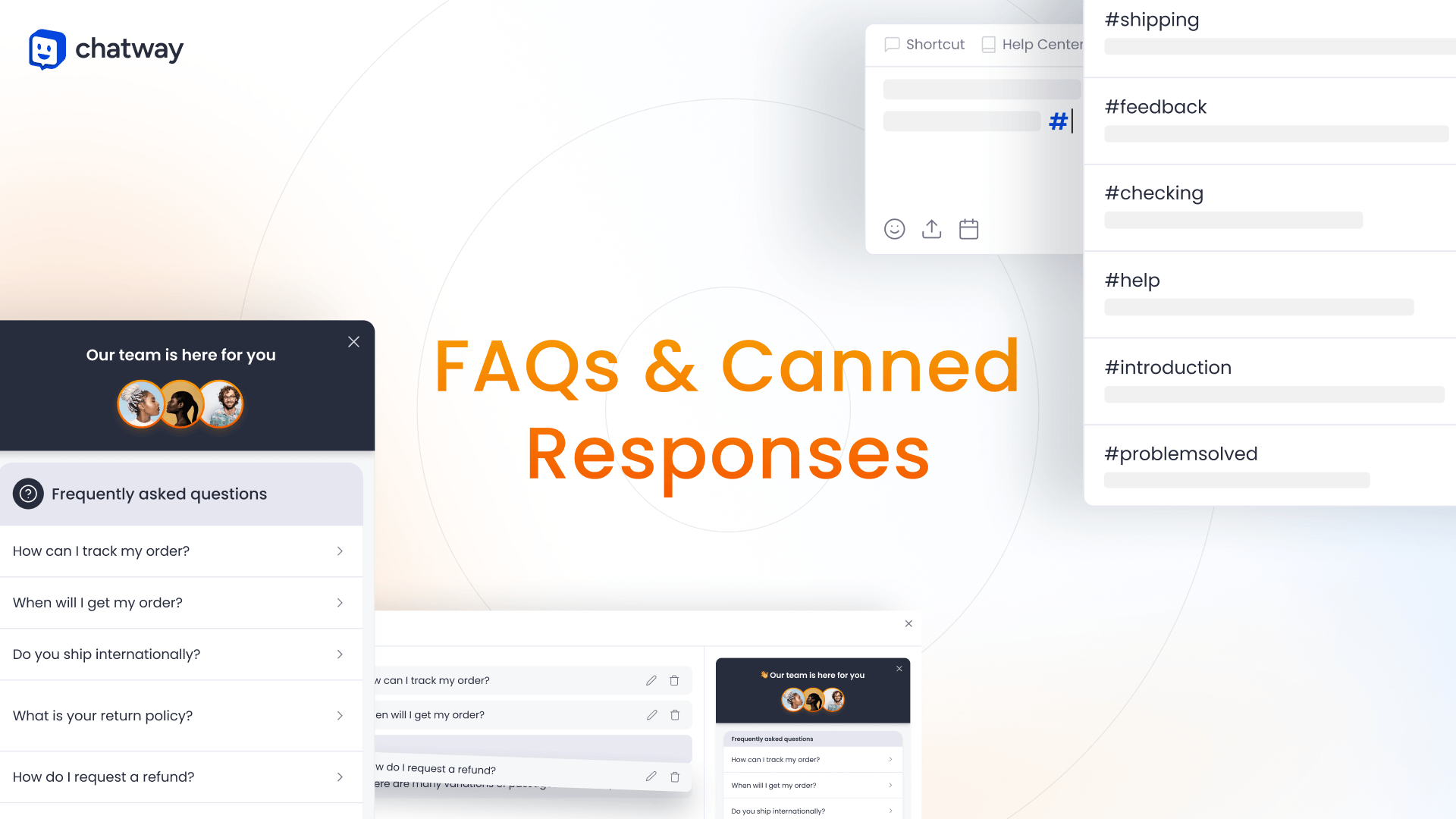 Add FAQ to your Chatway live chat widget and reduce live chat customer support tickets and canned responses saved replies for better live chat communication with your website visitors