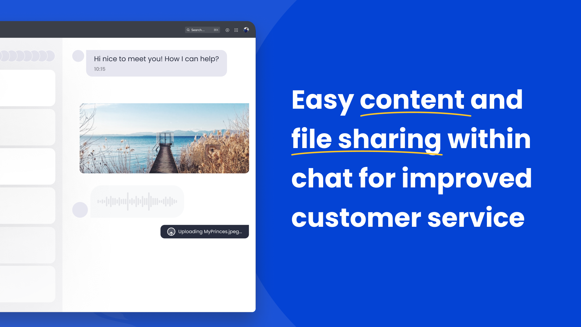 Share files with your visitors through live chat