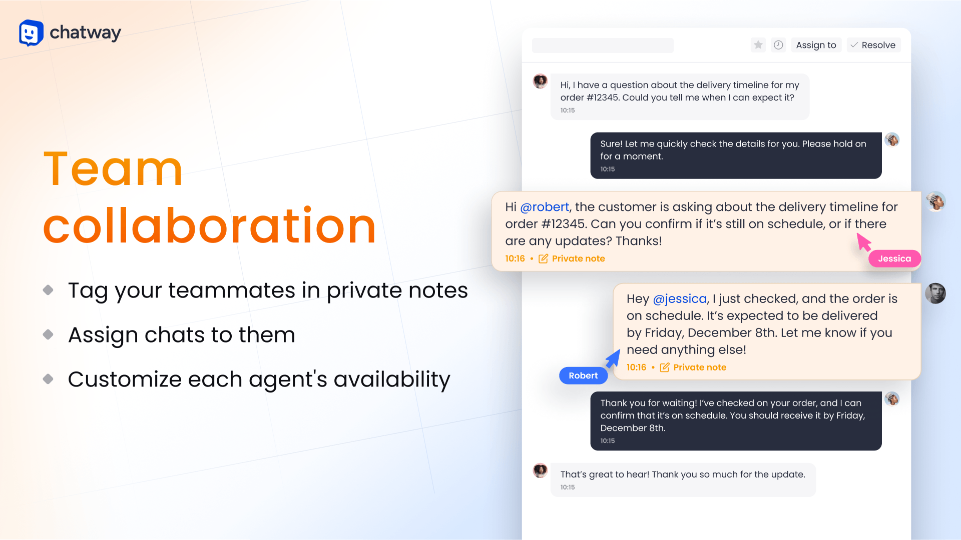 Invite your team as agents so they can live chat with your visitors as well