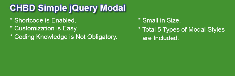 CHBD Simple jQuery Modal