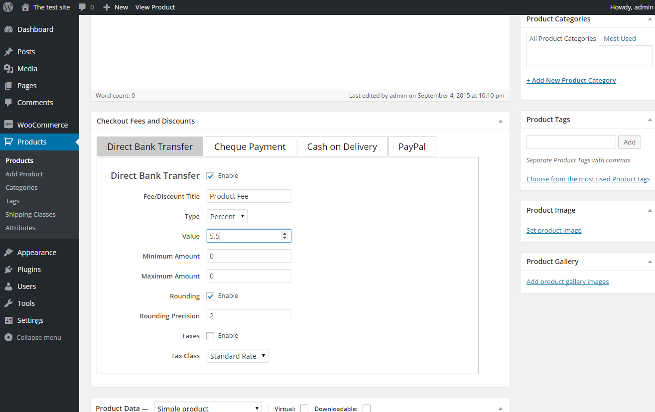 Payment Gateway Based Fees and Discounts for WooCommerce