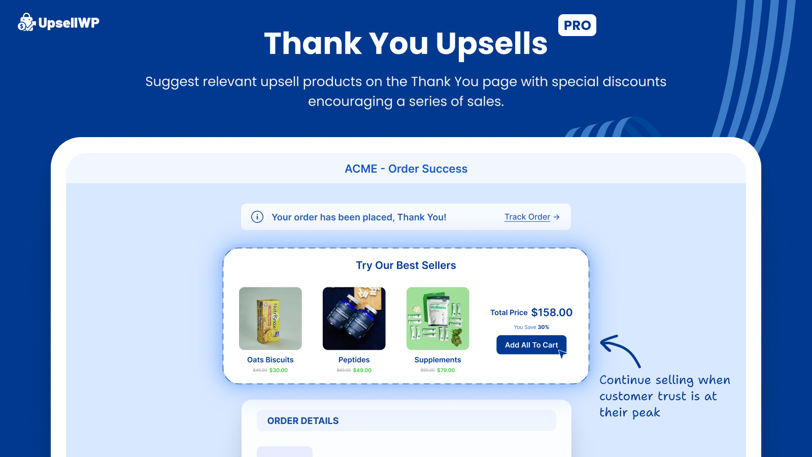 Thank you upsells (PRO)
