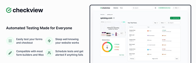 CheckView – Form & Checkout Testing preview