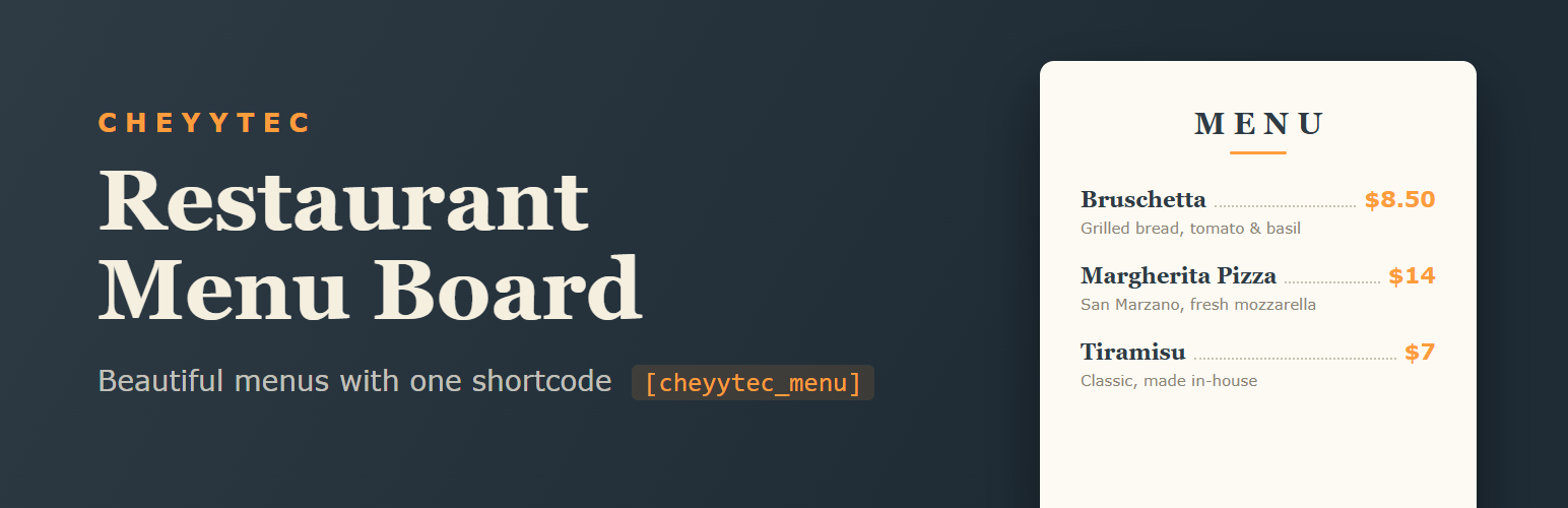 Cheyytec Restaurant Menu Board – Food, Cafe & Coffee Shop Menu with Prices