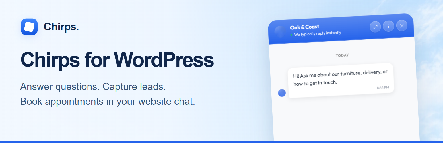 Chirps AI Chatbot – Live Chat & Lead Generation
