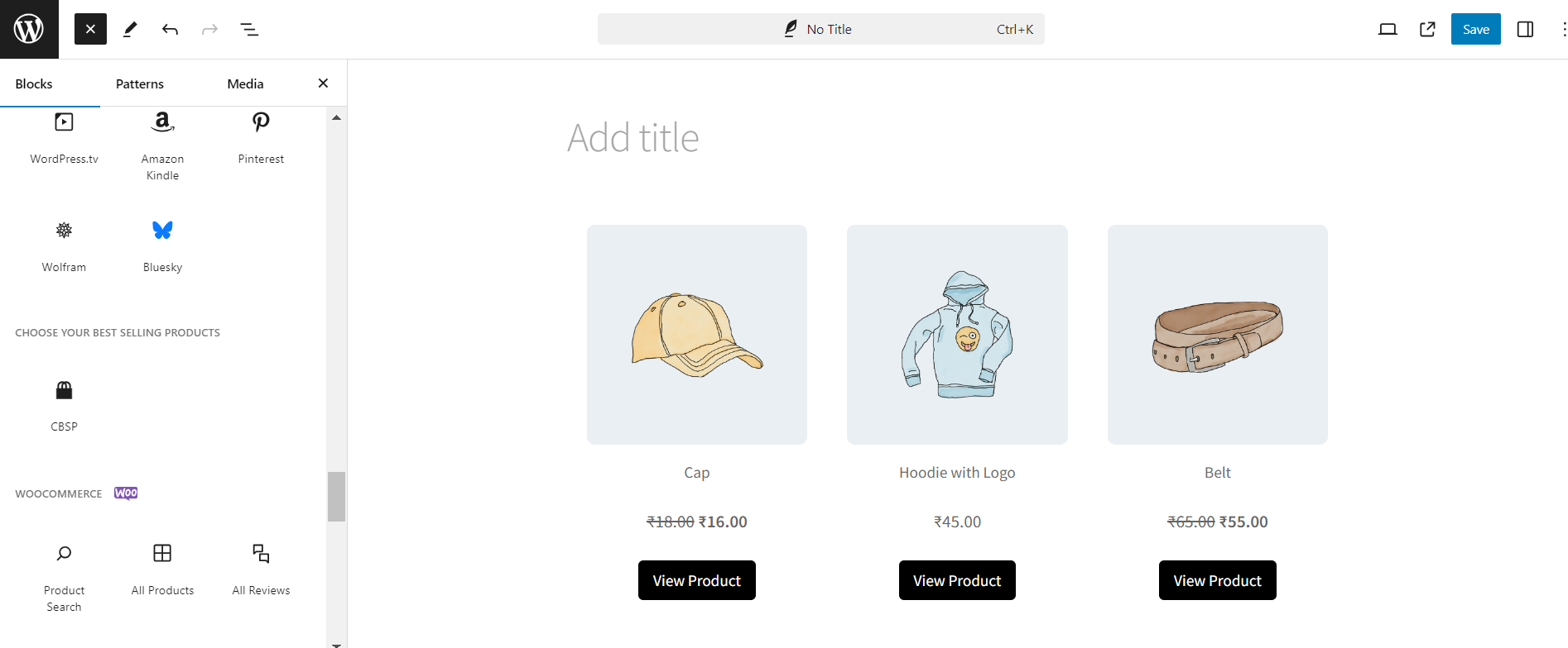 Choose Your Best Selling Products (CBSP) Gutenberg block section. - screenshot-1.png