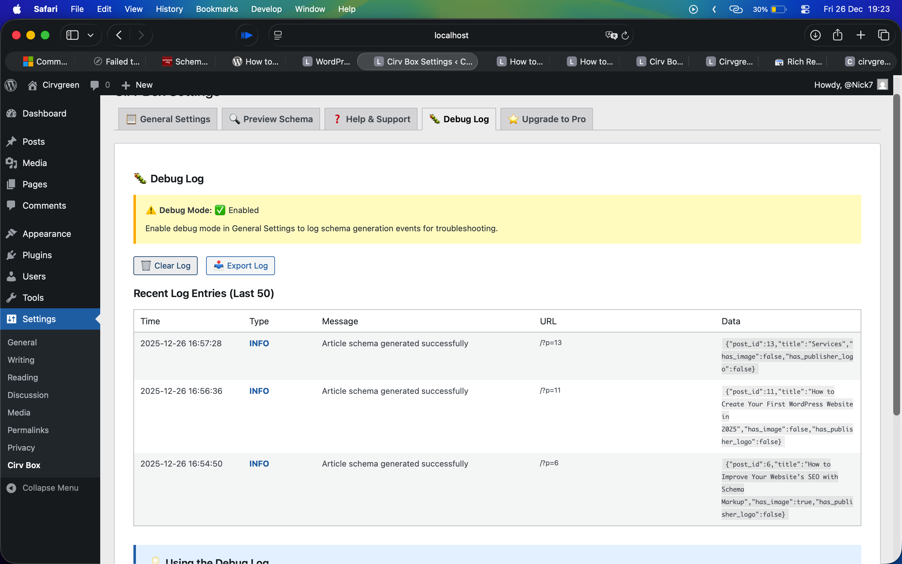 Help & Support - Built-in documentation with examples for each schema type