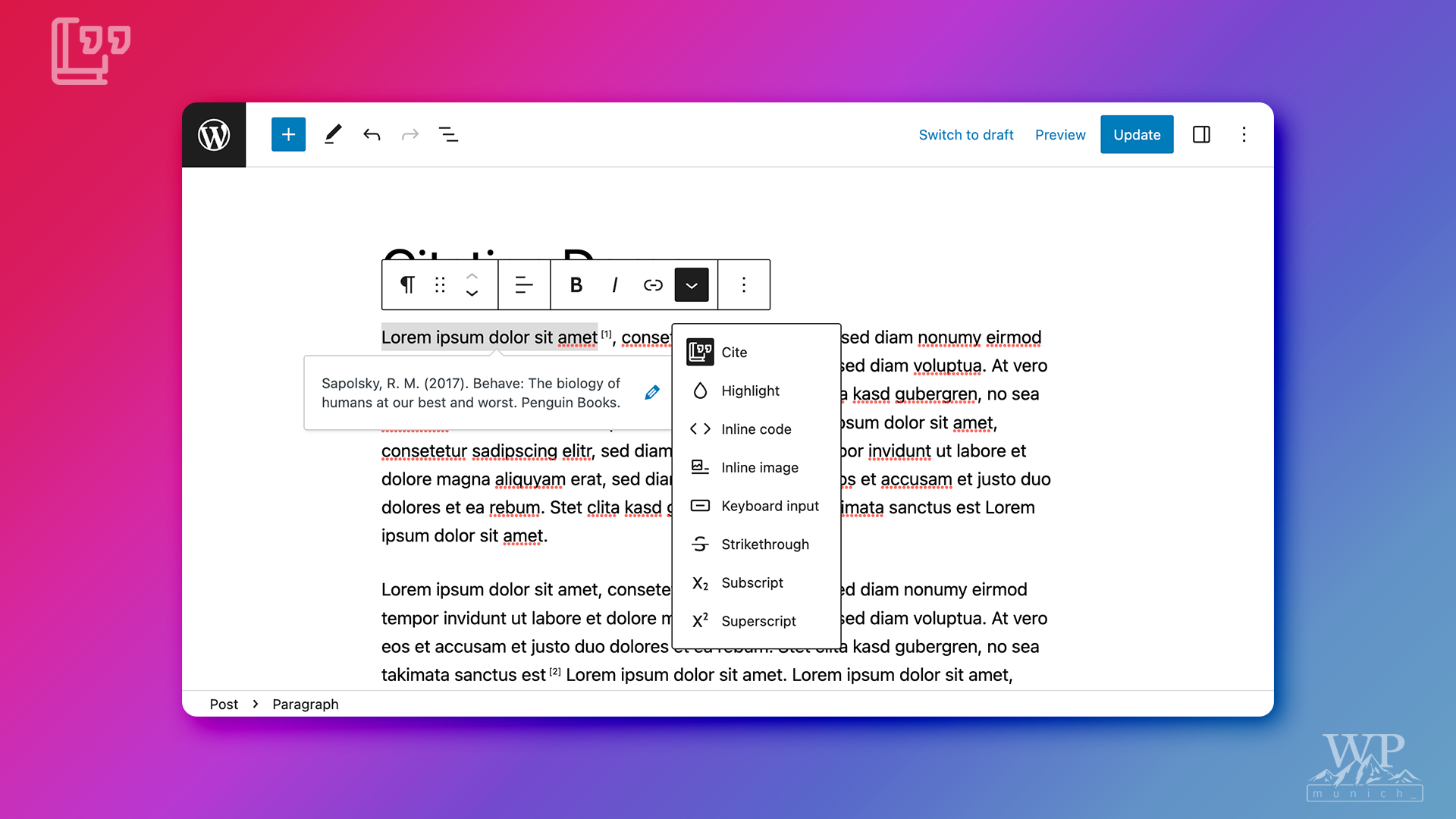 The Citations Rich Text Format