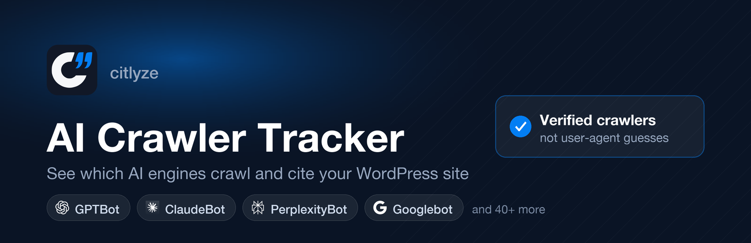 WordPress 外掛 AI Crawler Tracker by Citlyze – AEO & GEO Analytics 的封面圖片