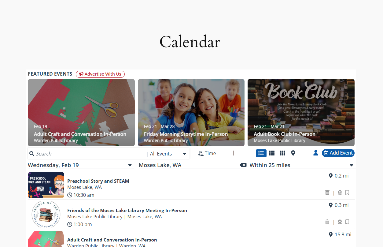 CitySpark Calendar and other Embeds can be easily incorporated via the Gutenberg Editor.