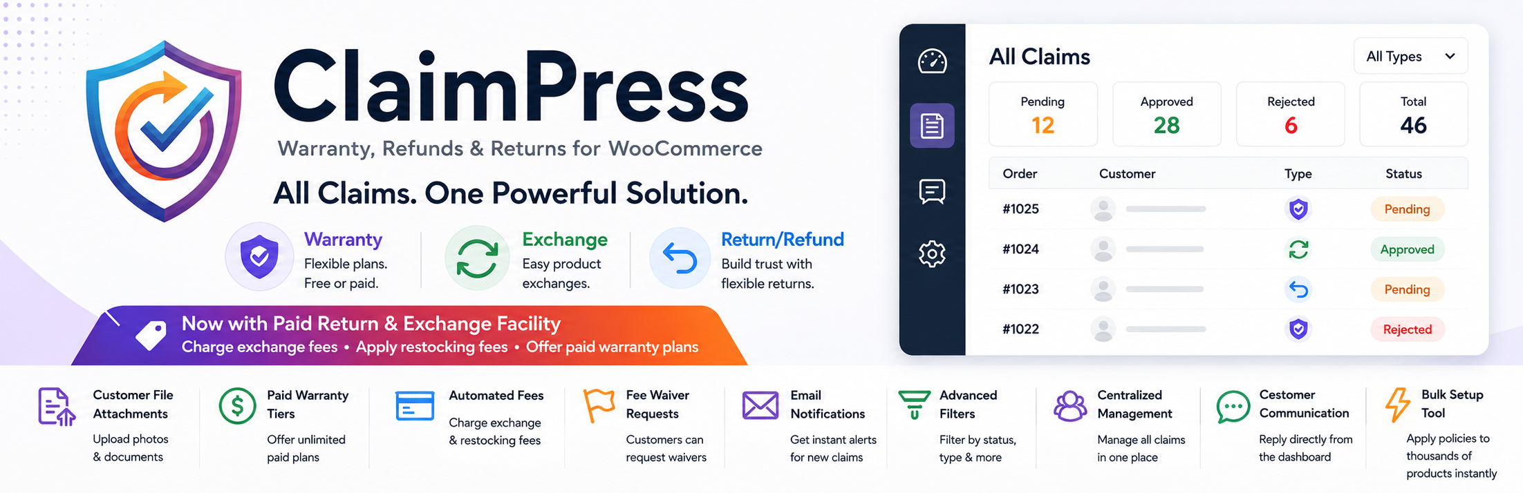ClaimPress – Advanced Warranty, Return, Refund & Exchange for WooCommerce preview