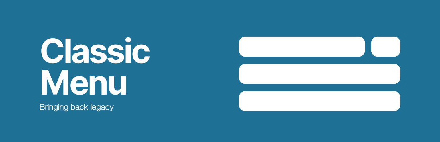 WordPress 外掛 Classic Menus for Block Themes 的封面圖片。