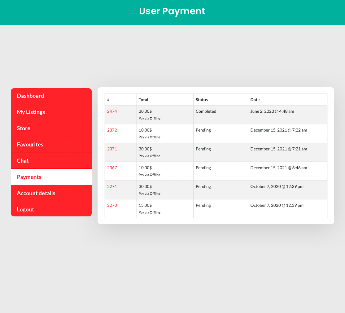 Payment History