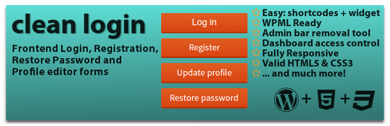 Product image for Clean Login.