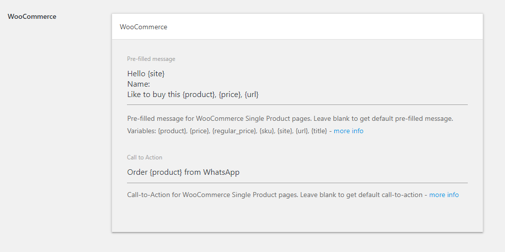 prefilled, call to action for WooCommerce single product pages