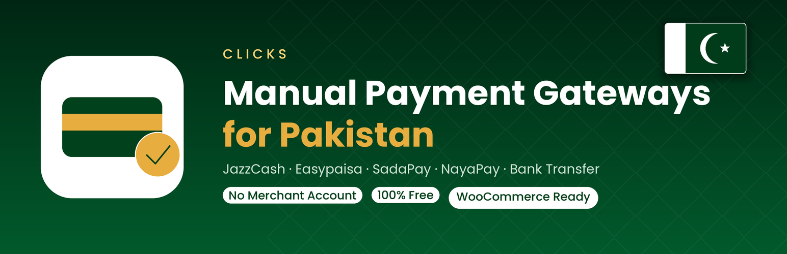 Clicks Manual Payment Gateways for Pakistan