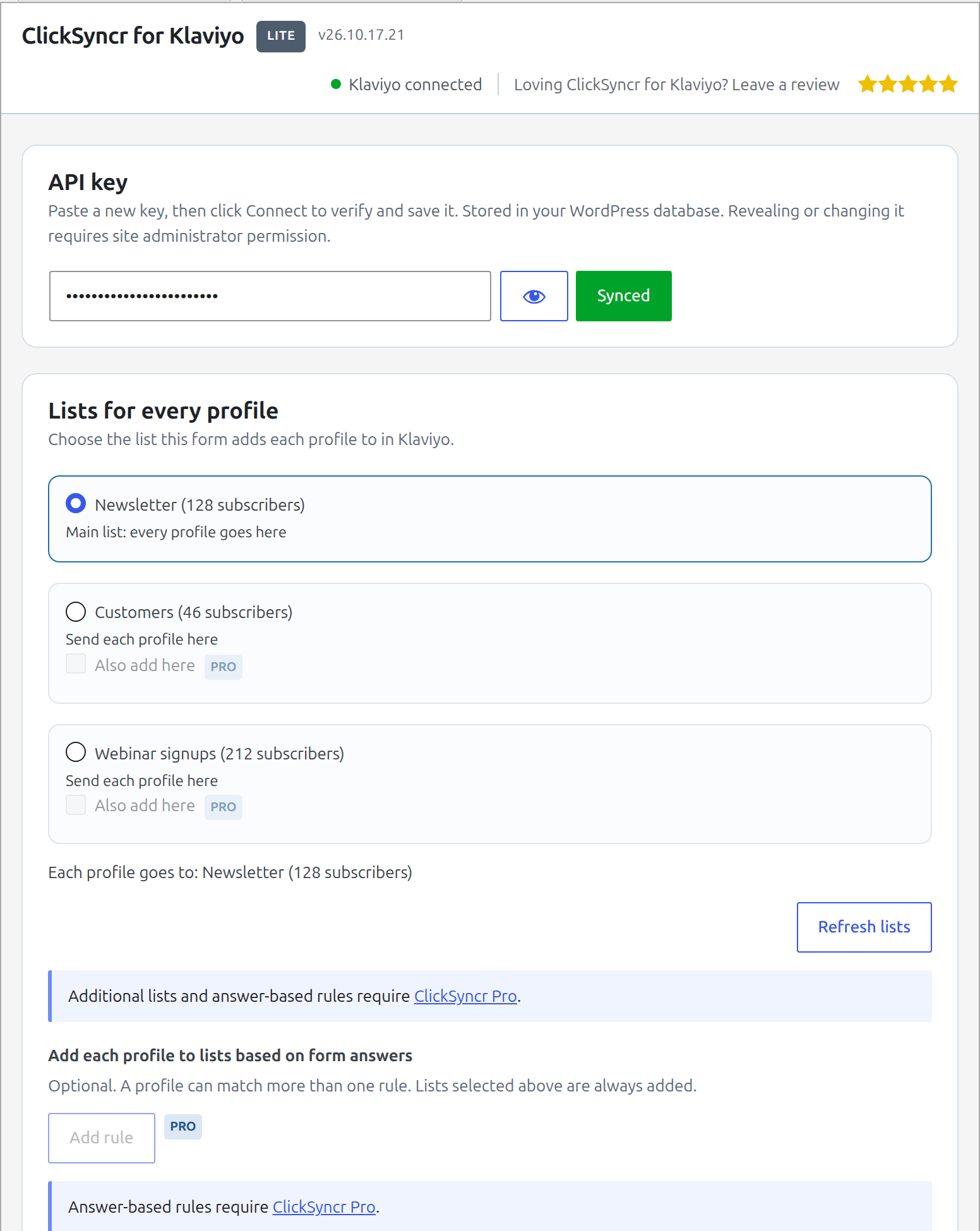 ClickSyncr for Klaviyo
