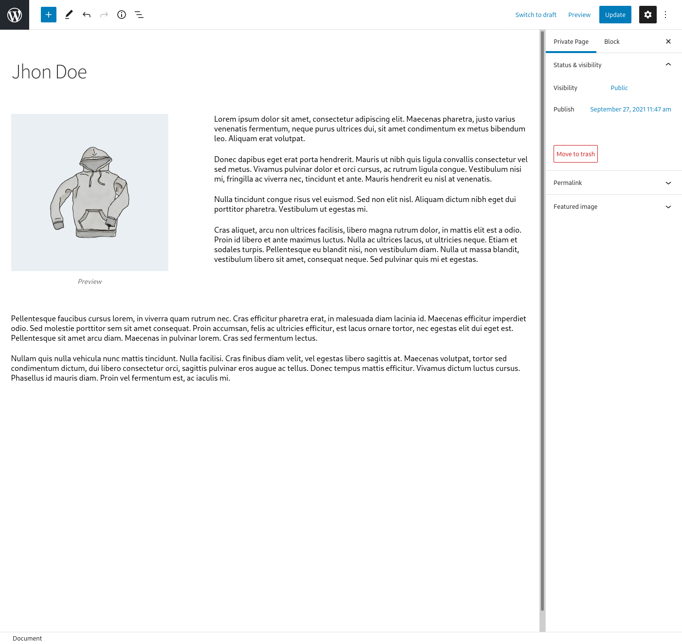 A Private Page edited with the Gutenberg Editor: screenshot-3.jpg