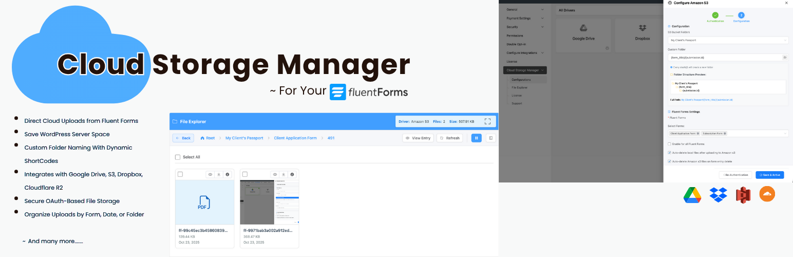 Cloud Storage Manager for Fluent Forms