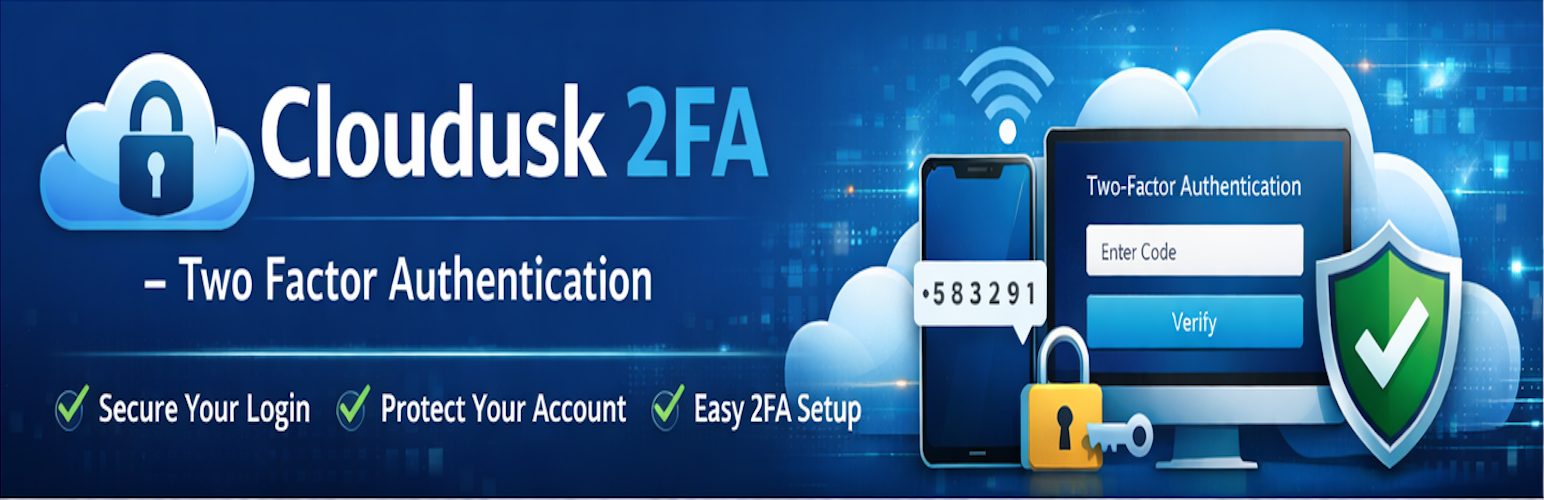WordPress 外掛 Cloudusk 2FA – Two Factor Authentication 的封面圖片。