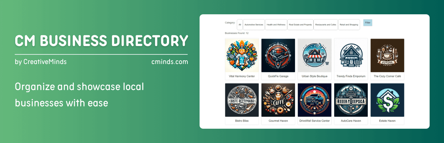 WordPress 外掛 CM Business Directory – Optimise and showcase local business 的封面圖片。