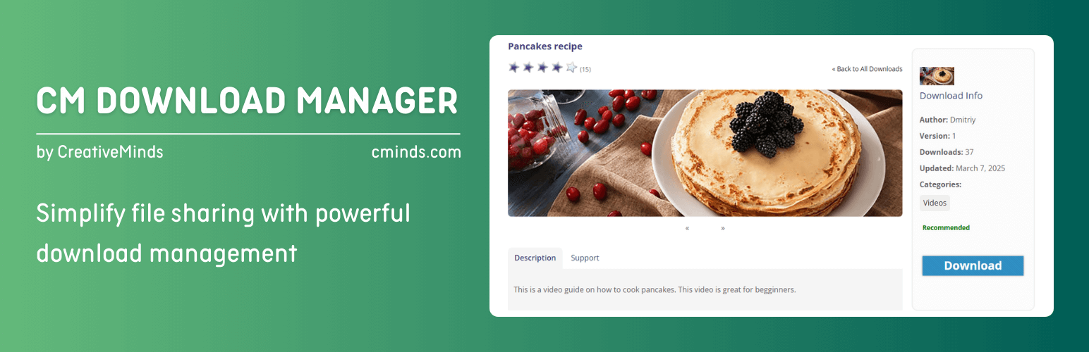 WordPress 外掛 CM Download Manager – Simplify file sharing with powerful download management 的封面圖片。