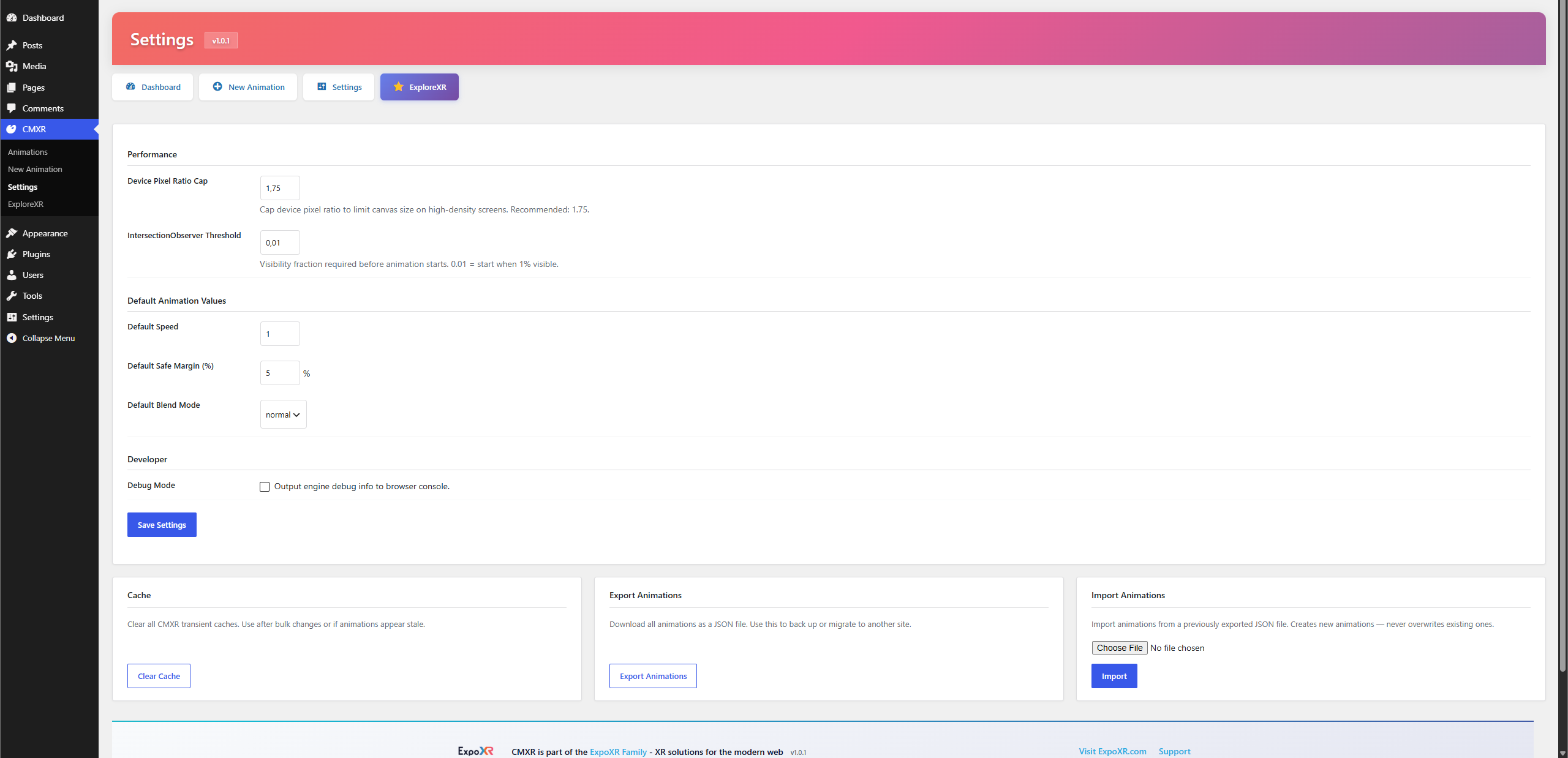 Settings Page