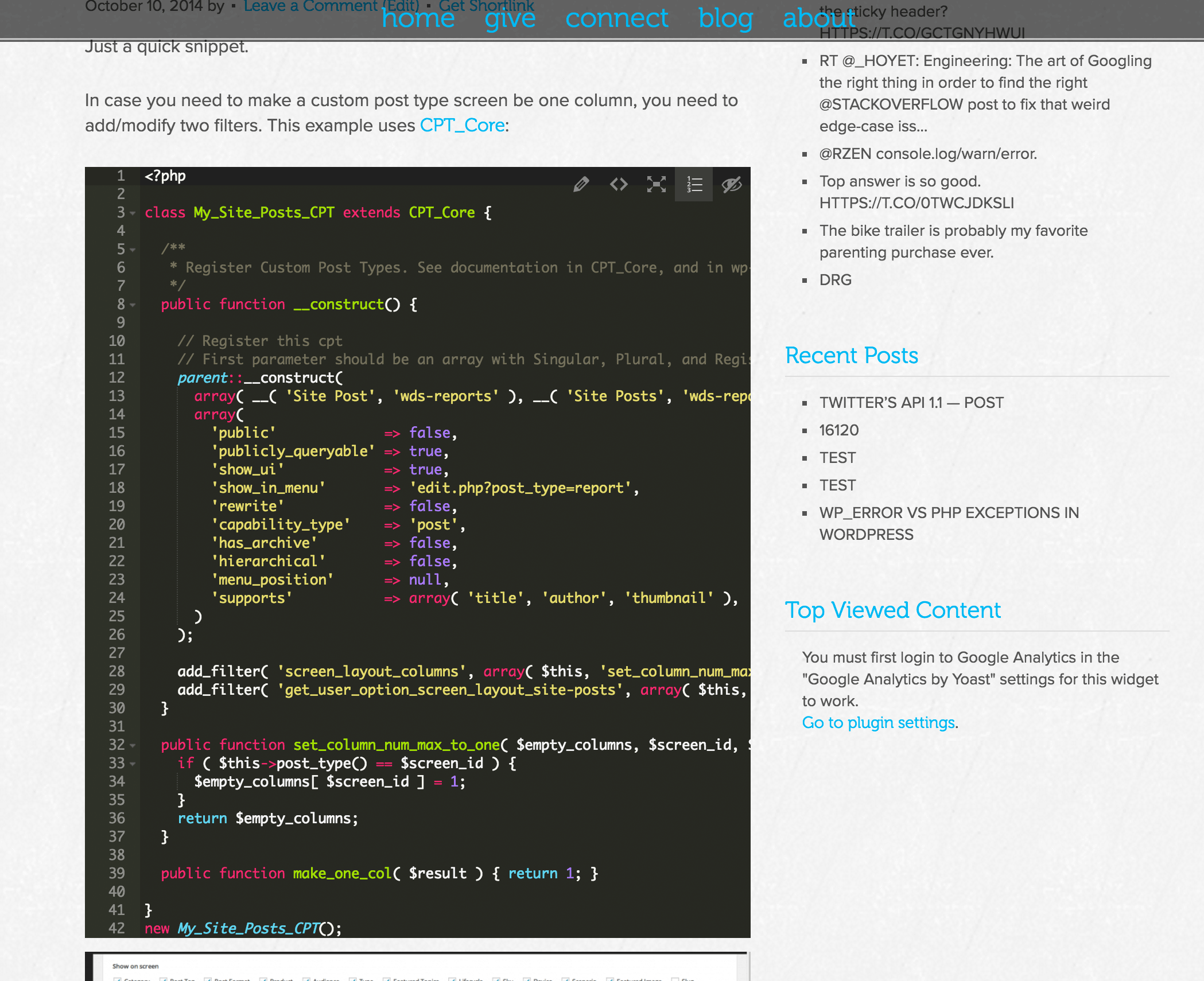 Front-end snippet view, using Ace with the monokai theme