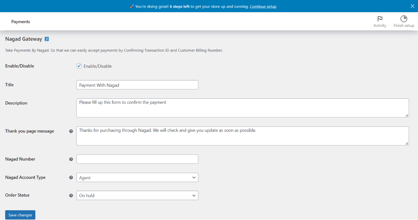 Payment Settings (Nagad).