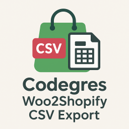 Codegres Woo2Shopify CSV Export logo