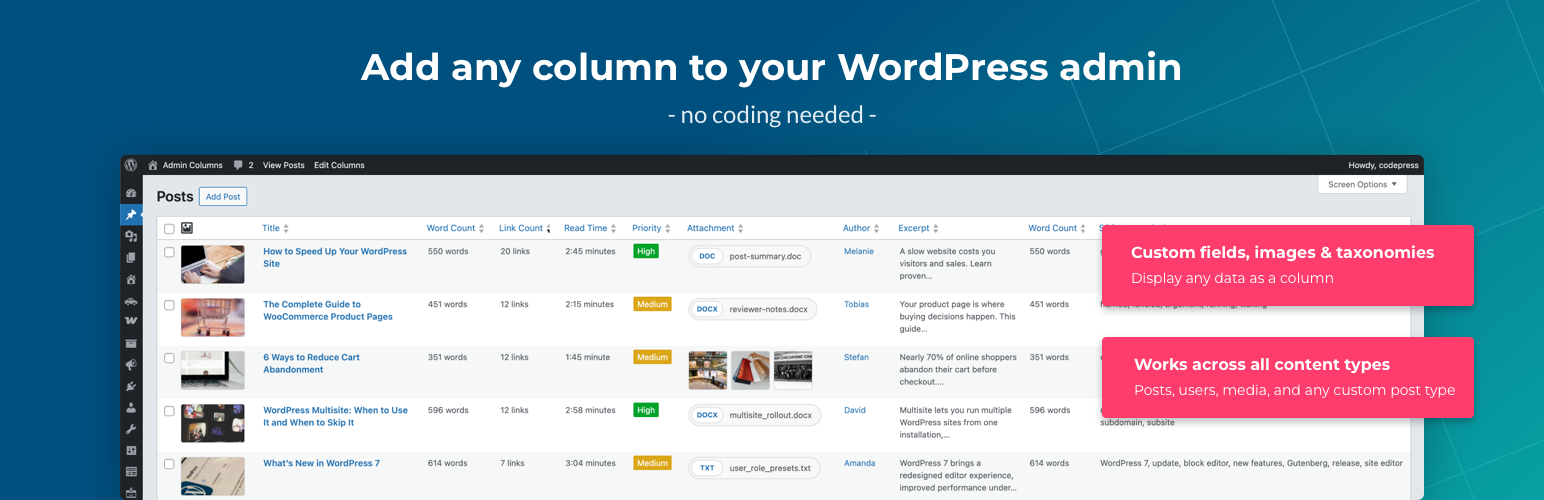 Admin Columns banner