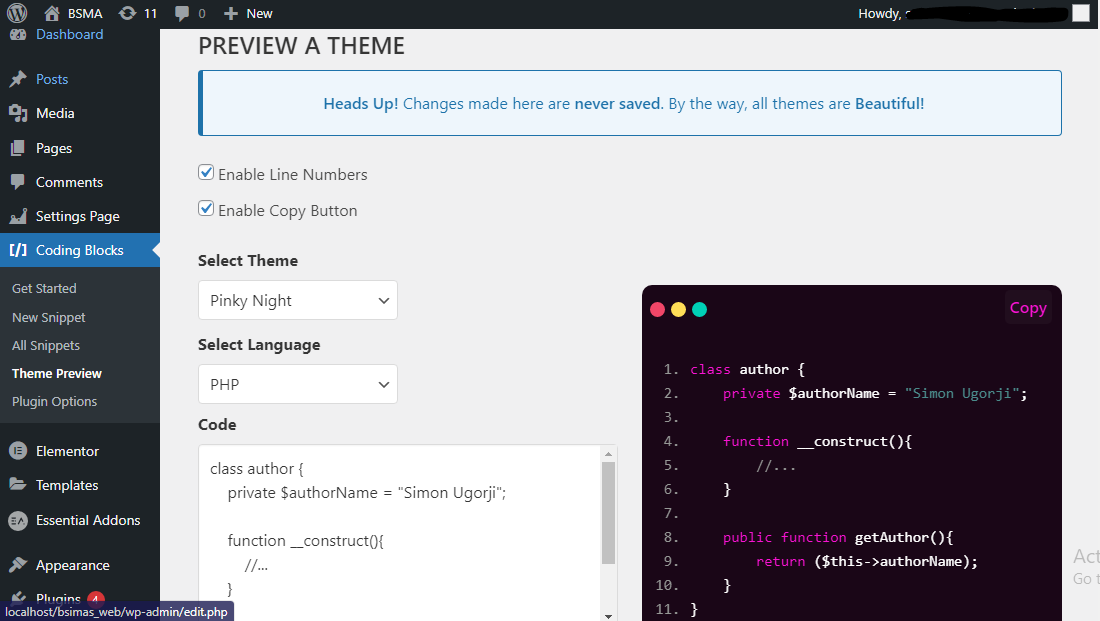 This is a Screenshot of the preview page, where you can preview themes before using them.