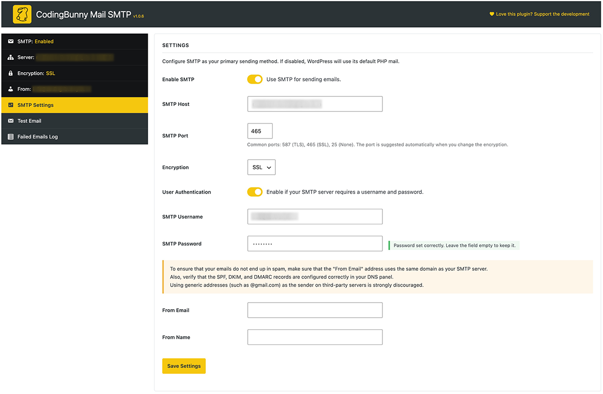 CodingBunny Mail SMTP screenshot
