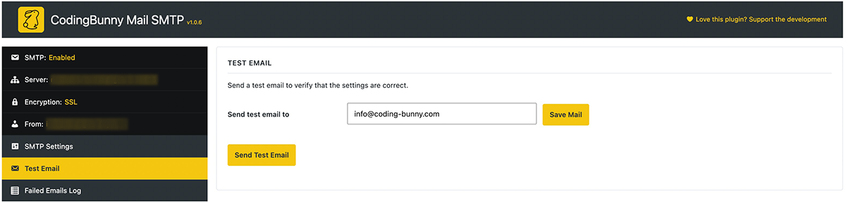 CodingBunny Mail SMTP screenshot