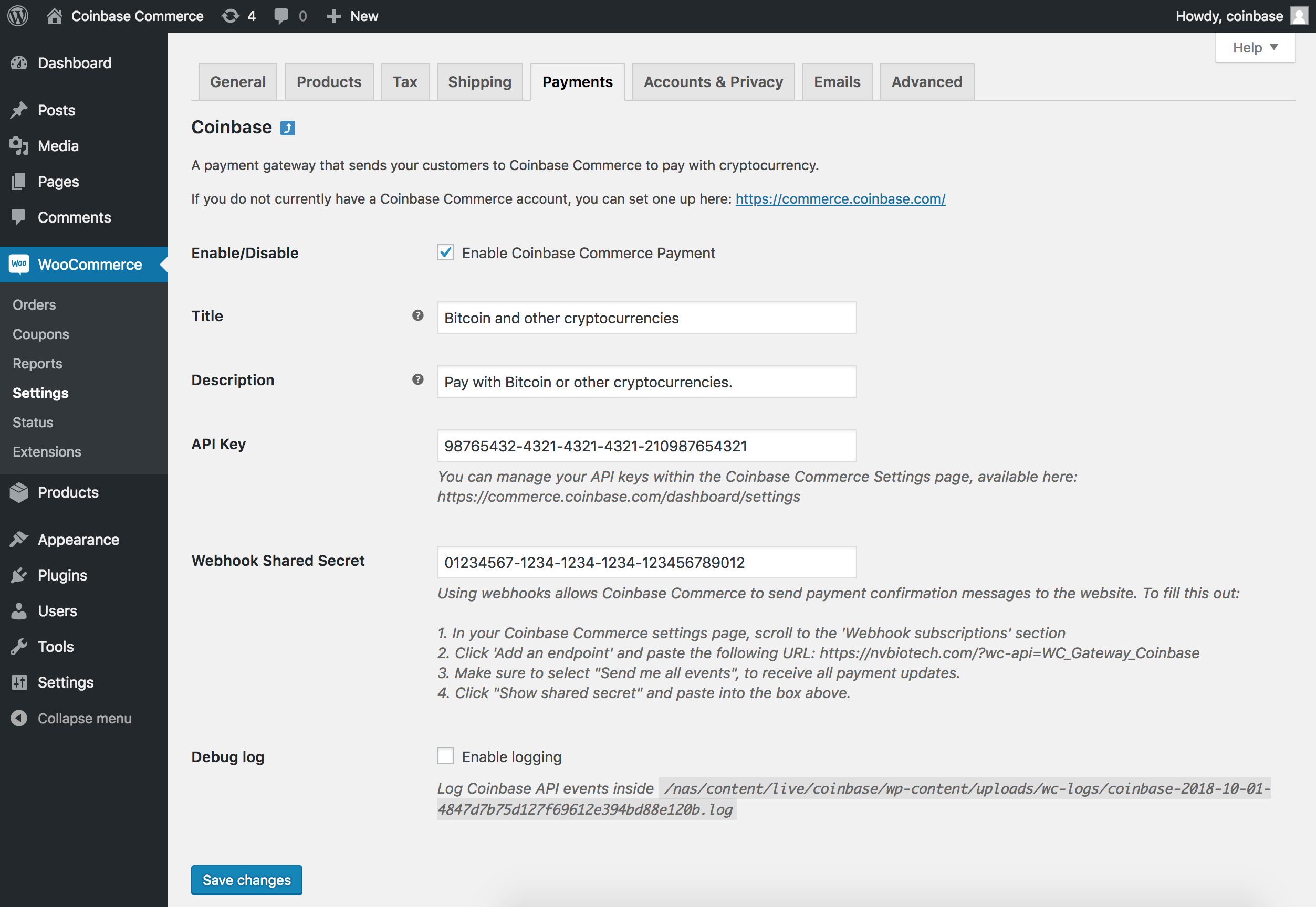 Admin panel