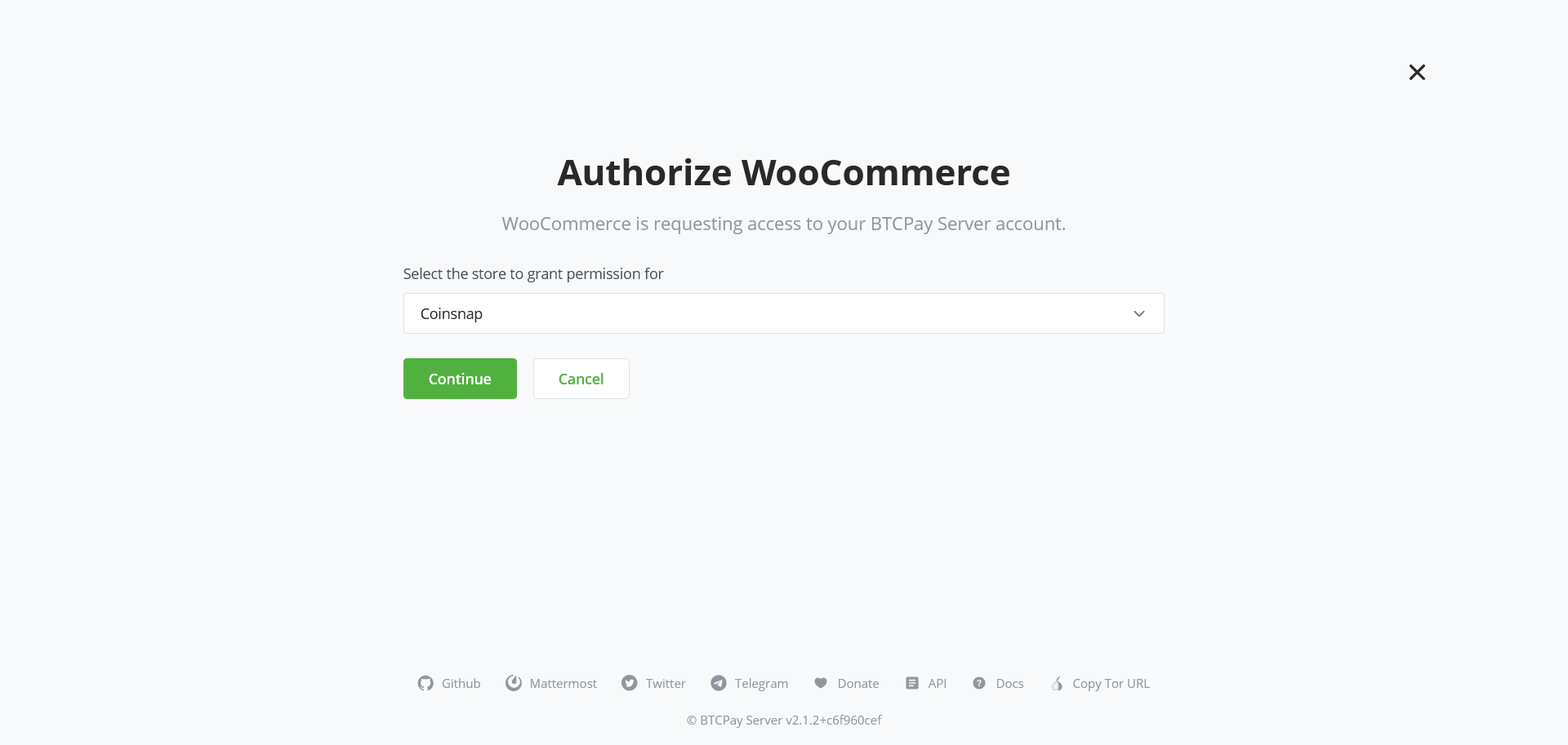 API key generation with Setup Wizard: store selection