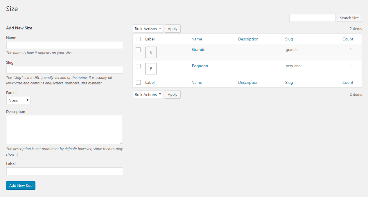 Create a label type attribute