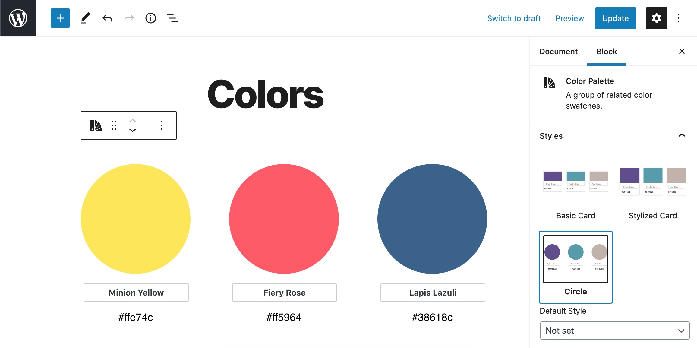 Color Palette – WordPress plugin