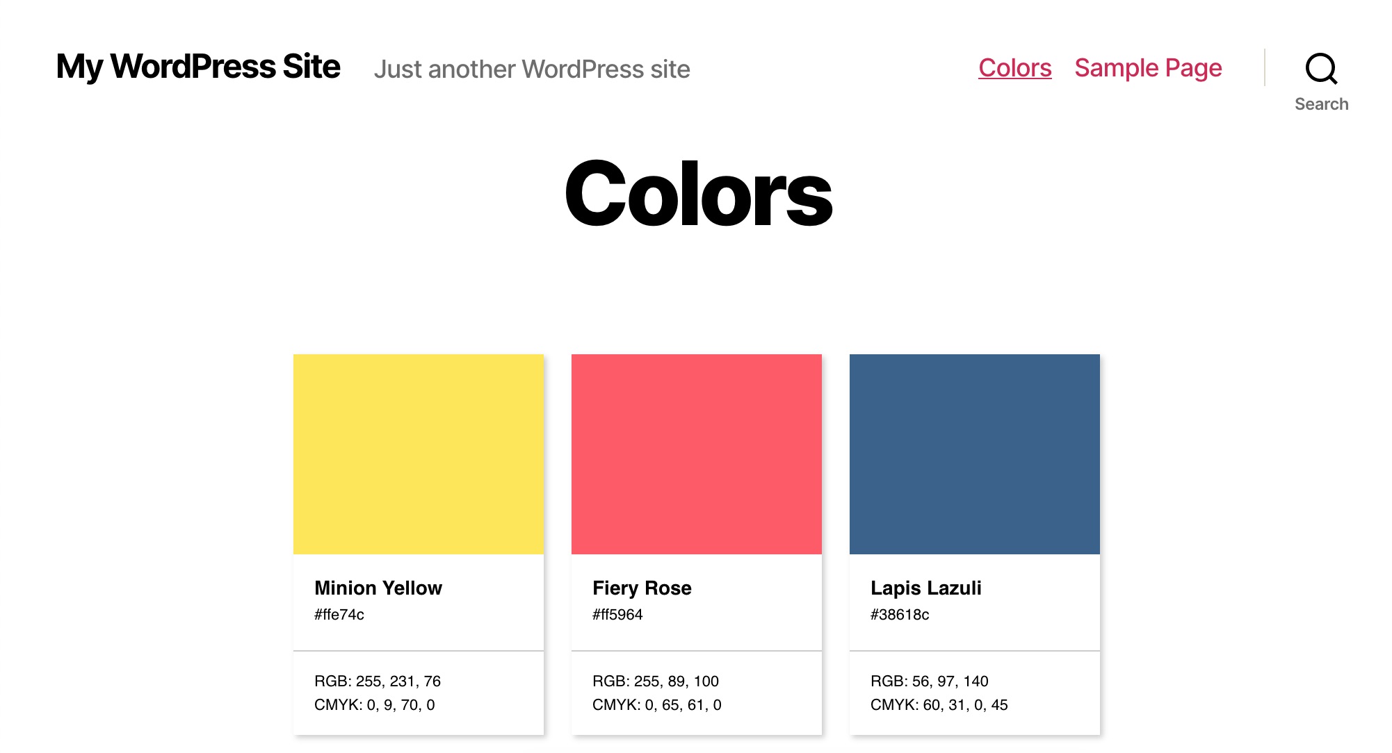 Color Palette – WordPress plugin