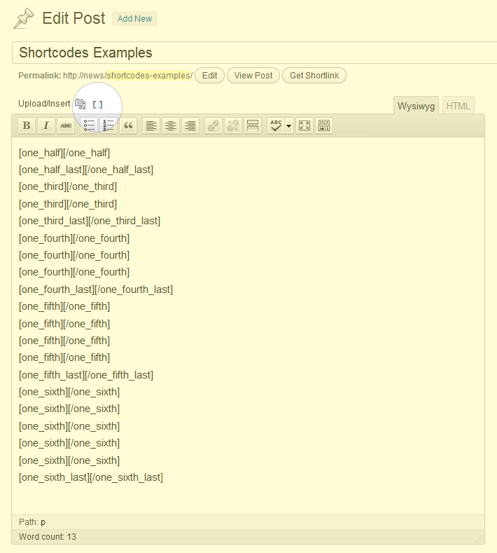 Column Shortcodes