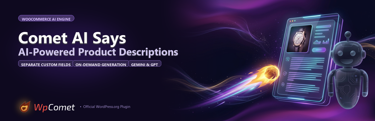WordPress 外掛 Comet AI Says: Product Descriptions 的封面圖片
