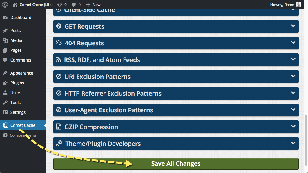 Step 2: Save All Changes; that's it!