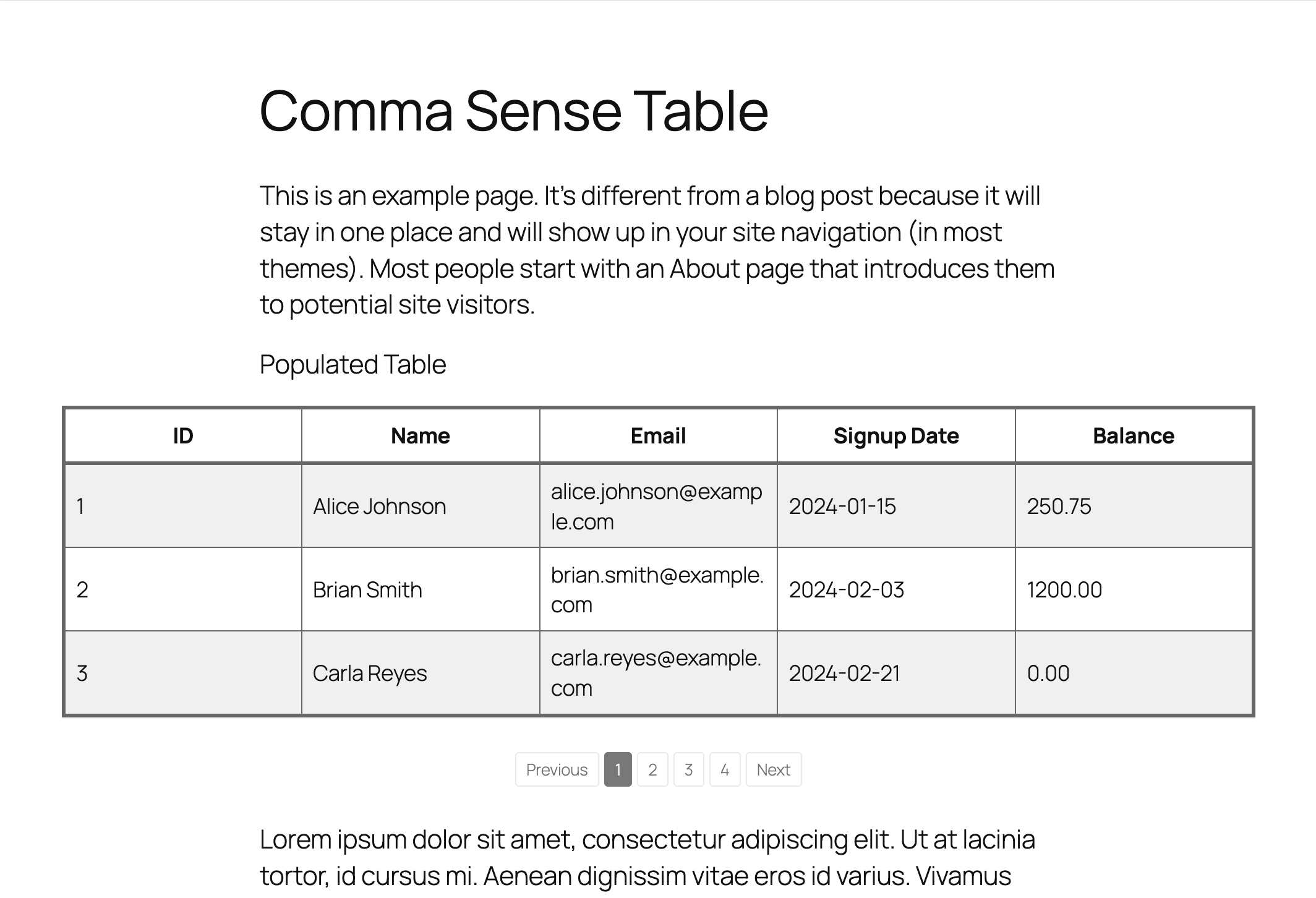 Link a CSV from the Media Library and your table rezzes into place — headers and all.